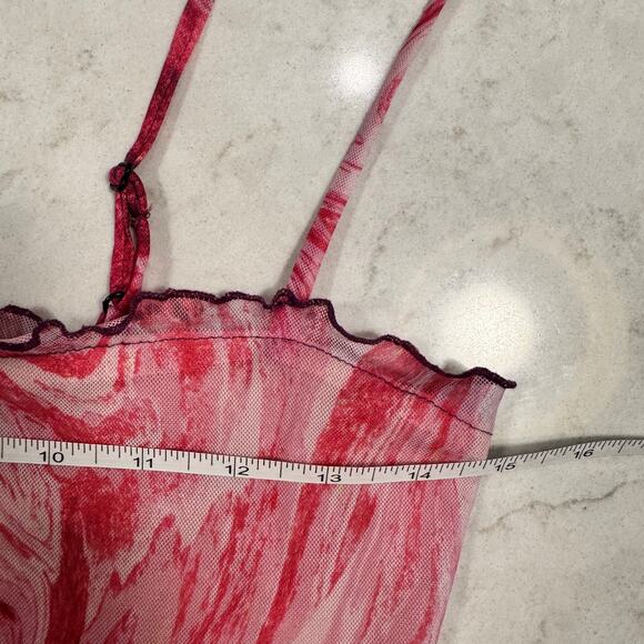 Urban Outfitters Moxie Mesh Mini Slip Dress Women's Small Pink Y2K Barbiecore - Picture 15 of 16